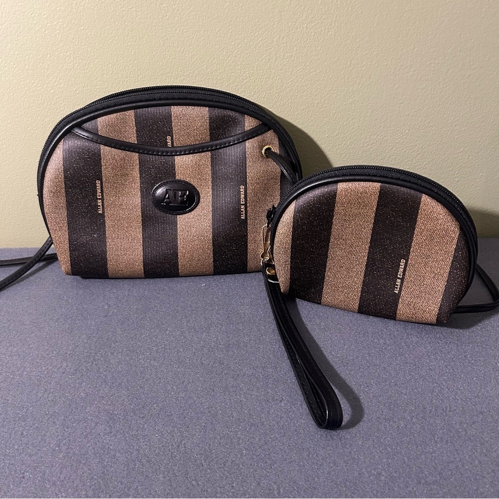 Vintage Allan Edward Pecan Crossbody and Wristlet